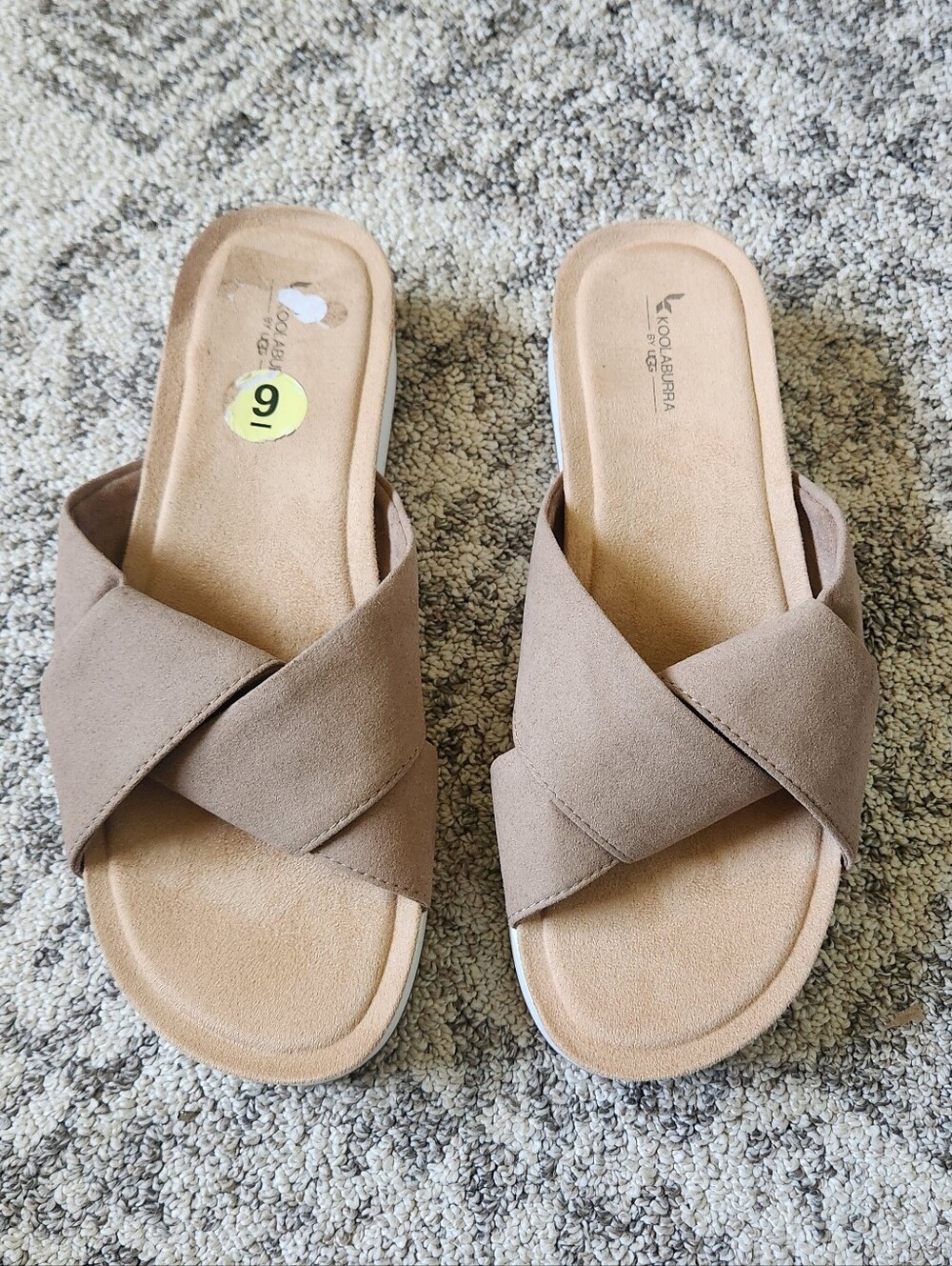 Koolaburra By UGG Women's Taupe Crisscross Slide Sandals
